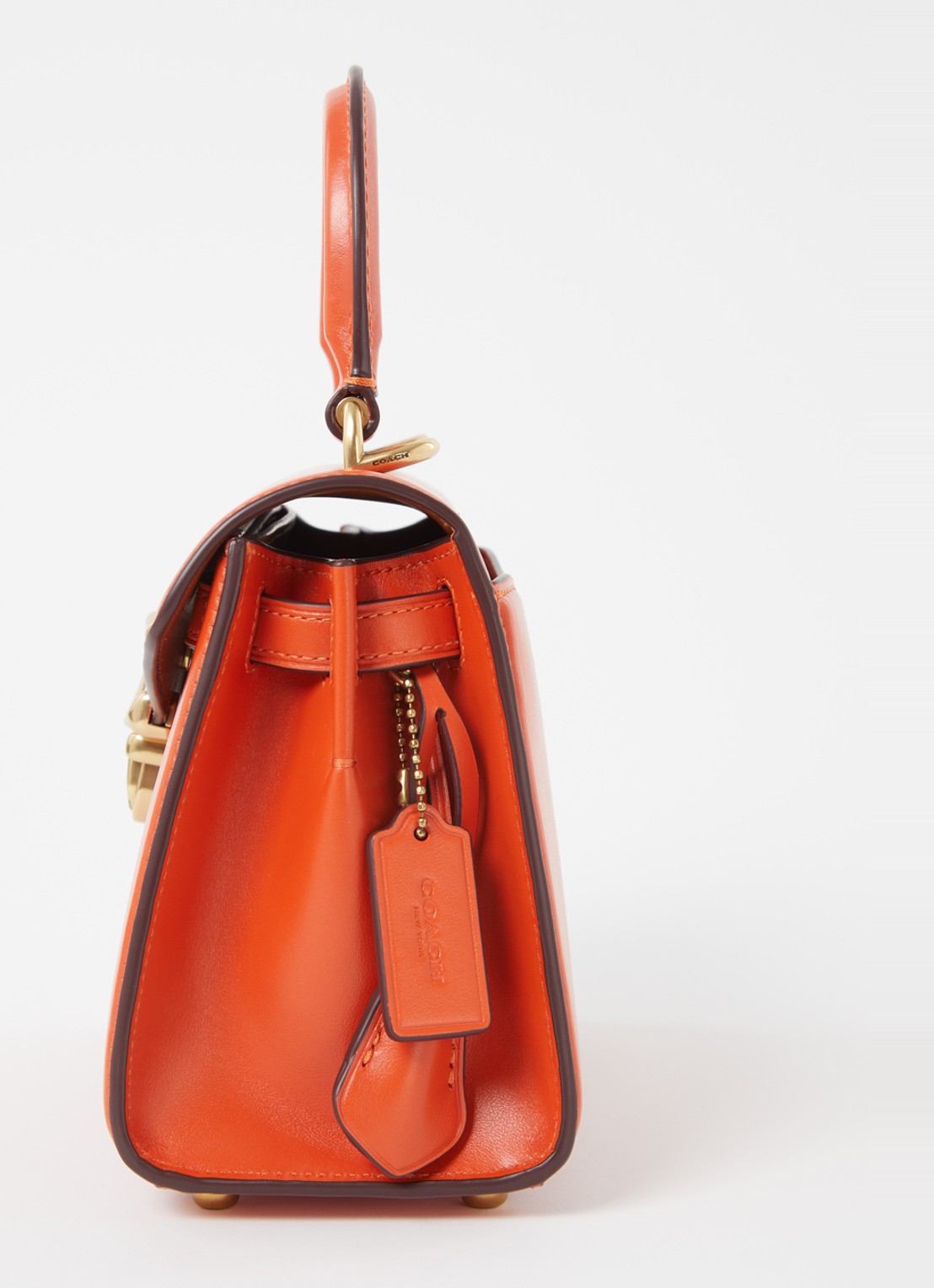 Coach Sammy handtas van kalfsleer - detail 3 oranjerood