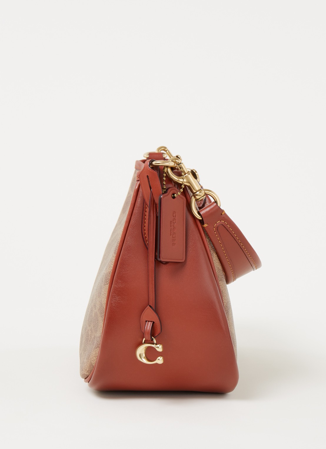 Coach Signature Cary crossbodytas van canvas met leren details - detail 2 bruin