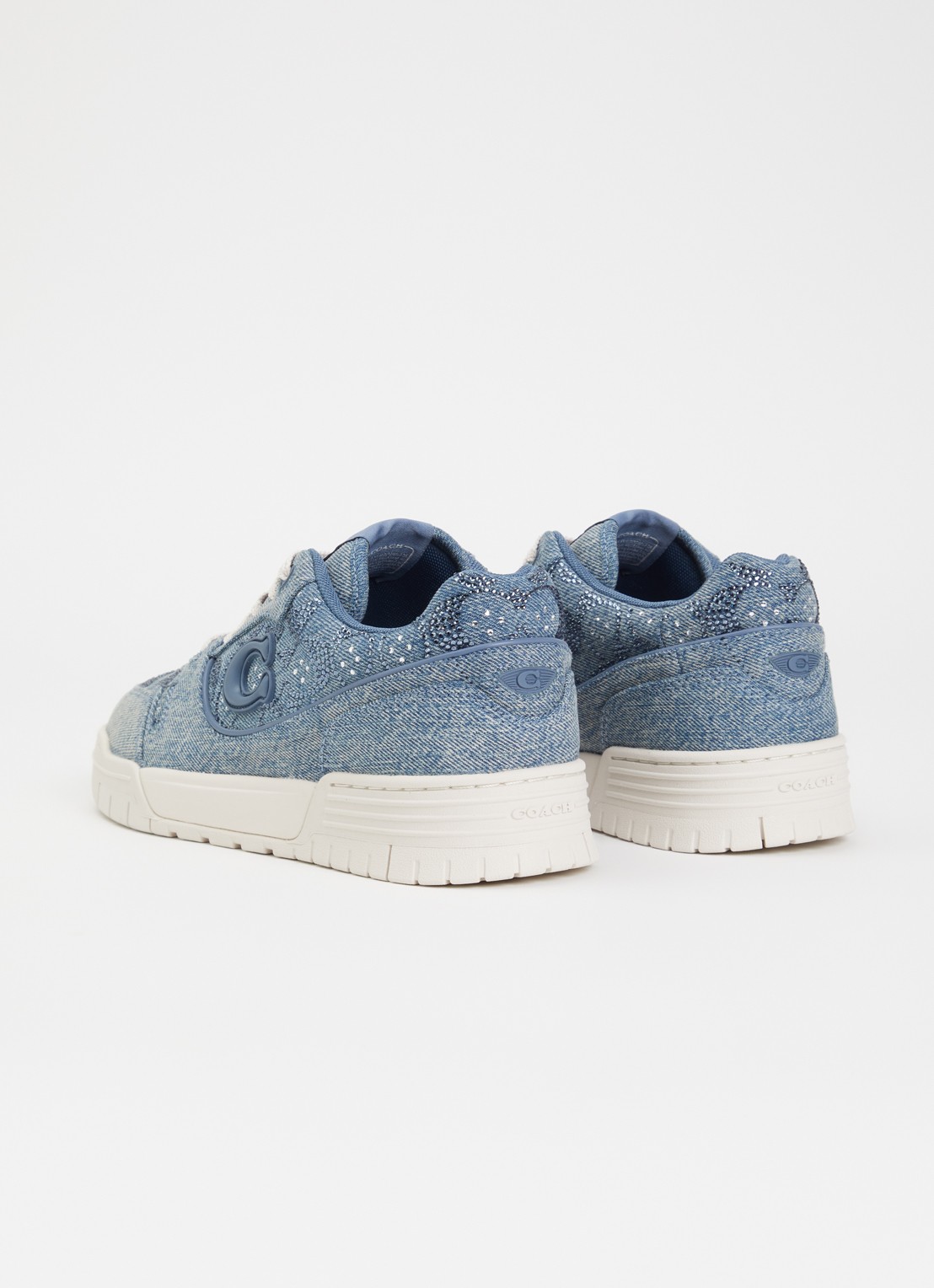 Coach Sneaker van denim met strass - achterkant blauw