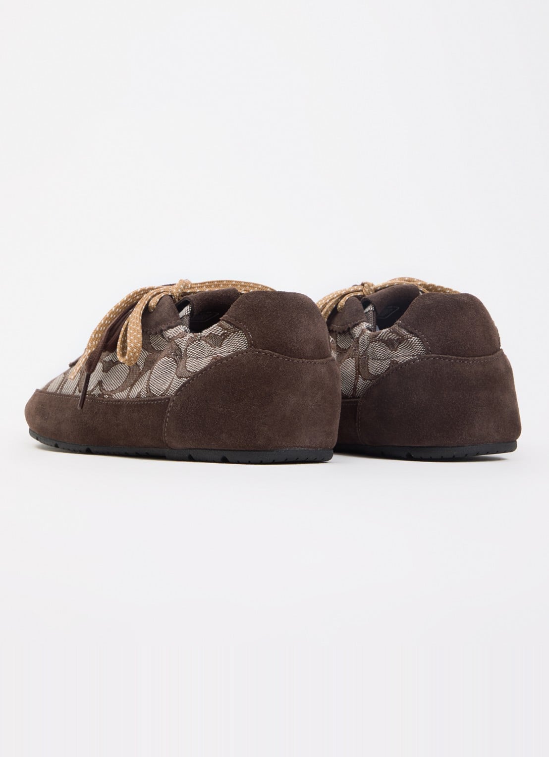Coach Sneaker van suède met logoprint - achterkant 2 bruin