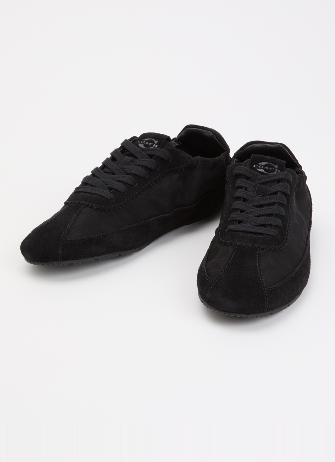 Coach Soft sneaker met suède details - detail 3 zwart