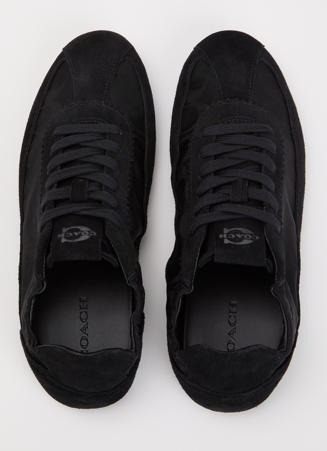 Coach Soft sneaker met suède details - detail 4 zwart