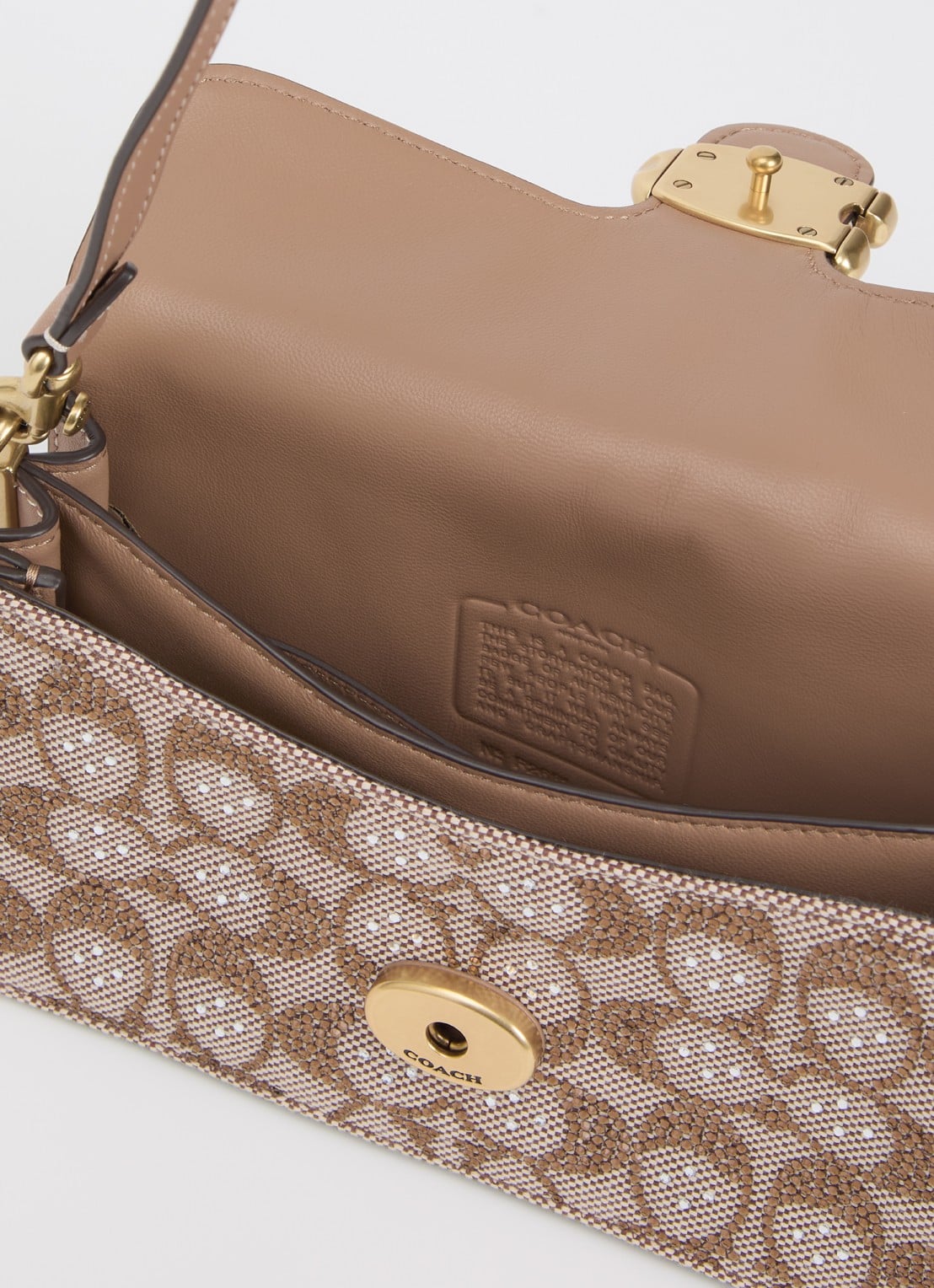 Coach Soft Tabby 20 schoudertas met details van leer en strass - detail lichtbruin