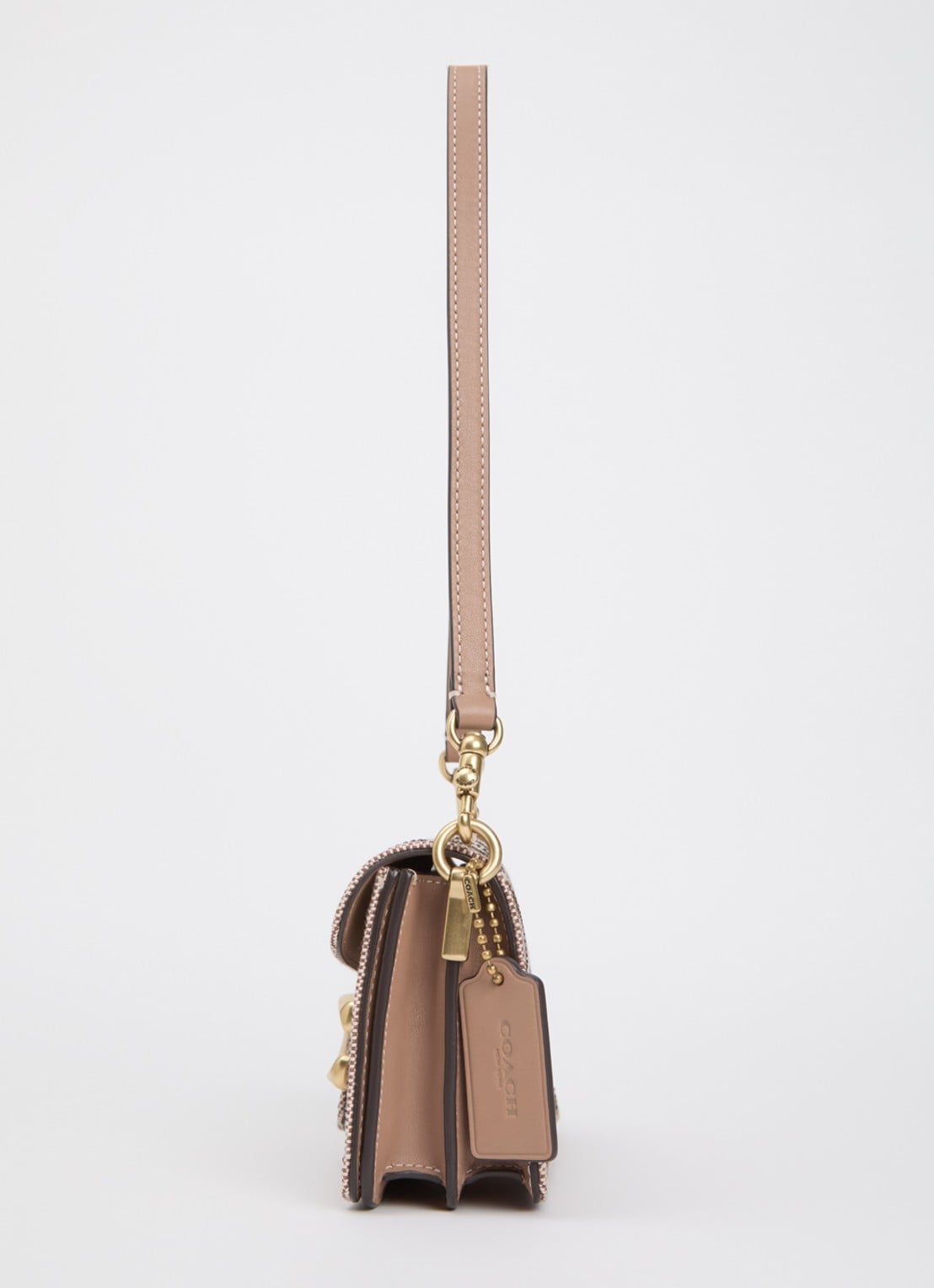 Coach Soft Tabby 20 schoudertas met details van leer en strass - detail 2 lichtbruin