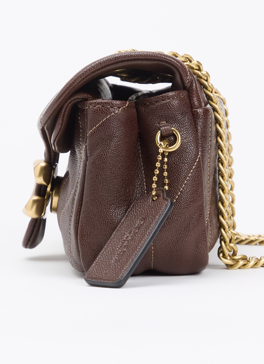 Coach Soft Tabby 20 schoudertas van leer met quiltpatroon - detail 3 bordeauxrood
