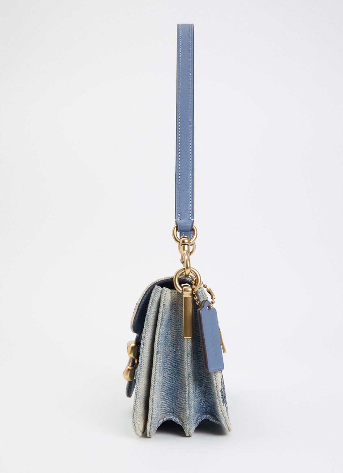 Coach Soft Tabby 26 schoudertas van denim met strass - detail 4 blauw