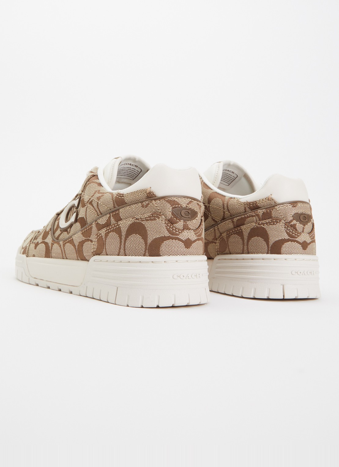 Coach SoHo sneaker met logoprint en details van satijn - achterkant gebroken wit