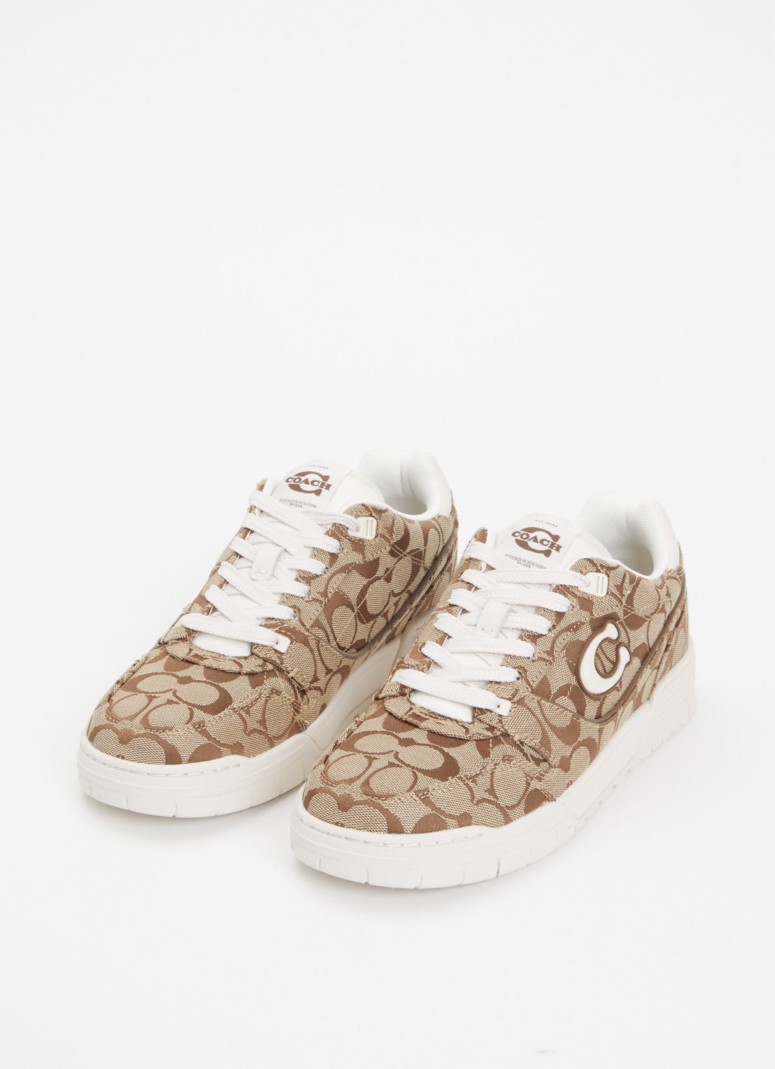 Coach SoHo sneaker met logoprint en details van satijn - detail 3 gebroken wit