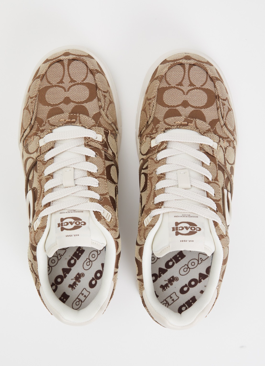 Coach SoHo sneaker met logoprint en details van satijn - detail 4 gebroken wit