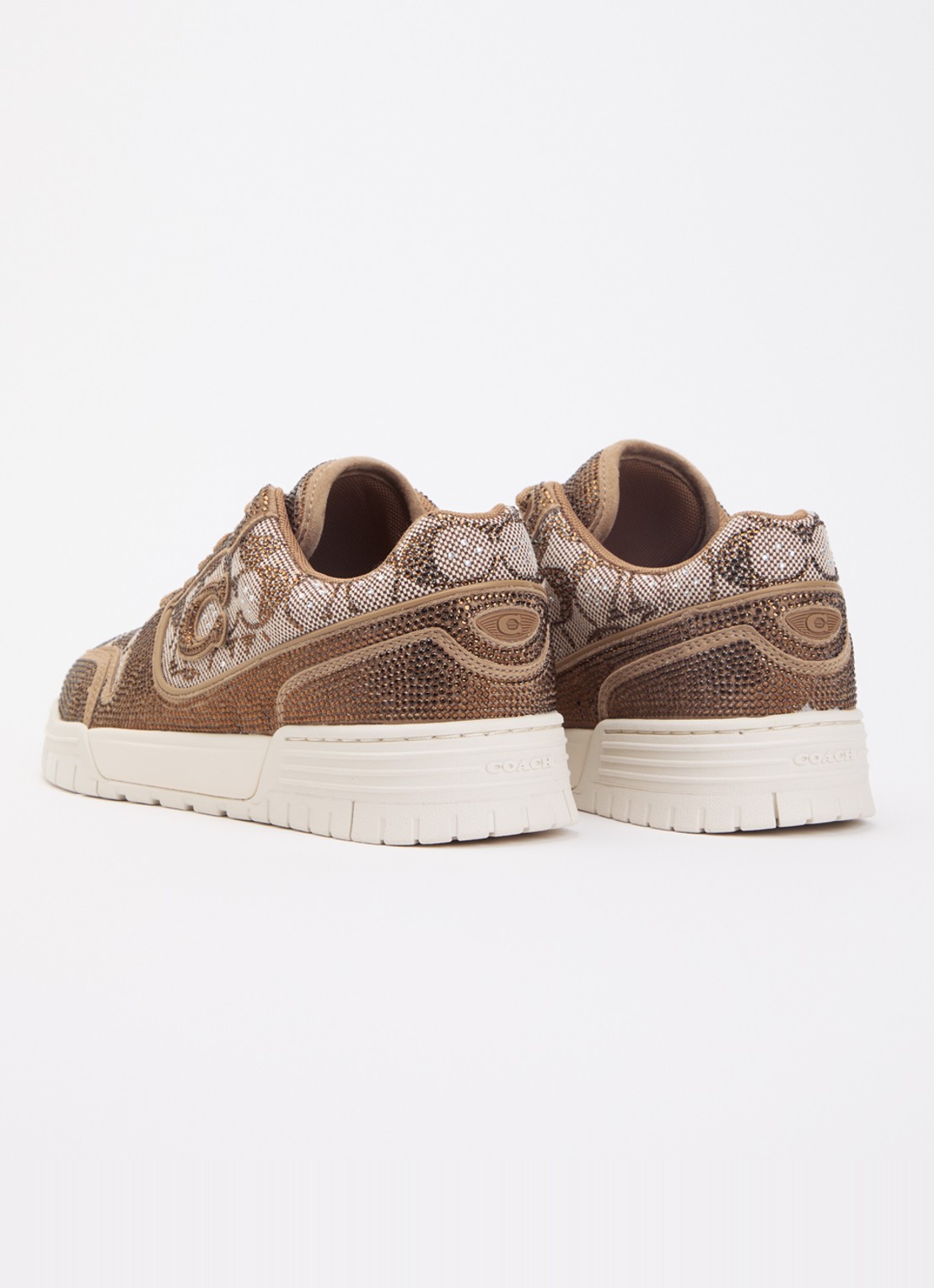 Coach Soho sneaker met logoprint en strass - achterkant 4 lichtbruin