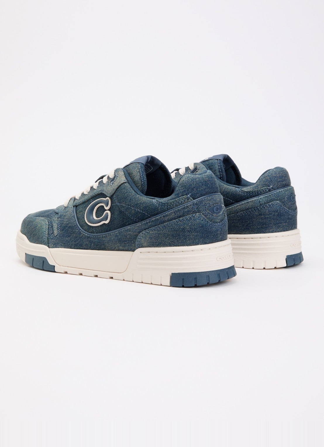 Coach Soho sneaker van denim met logo - achterkant 4 indigo