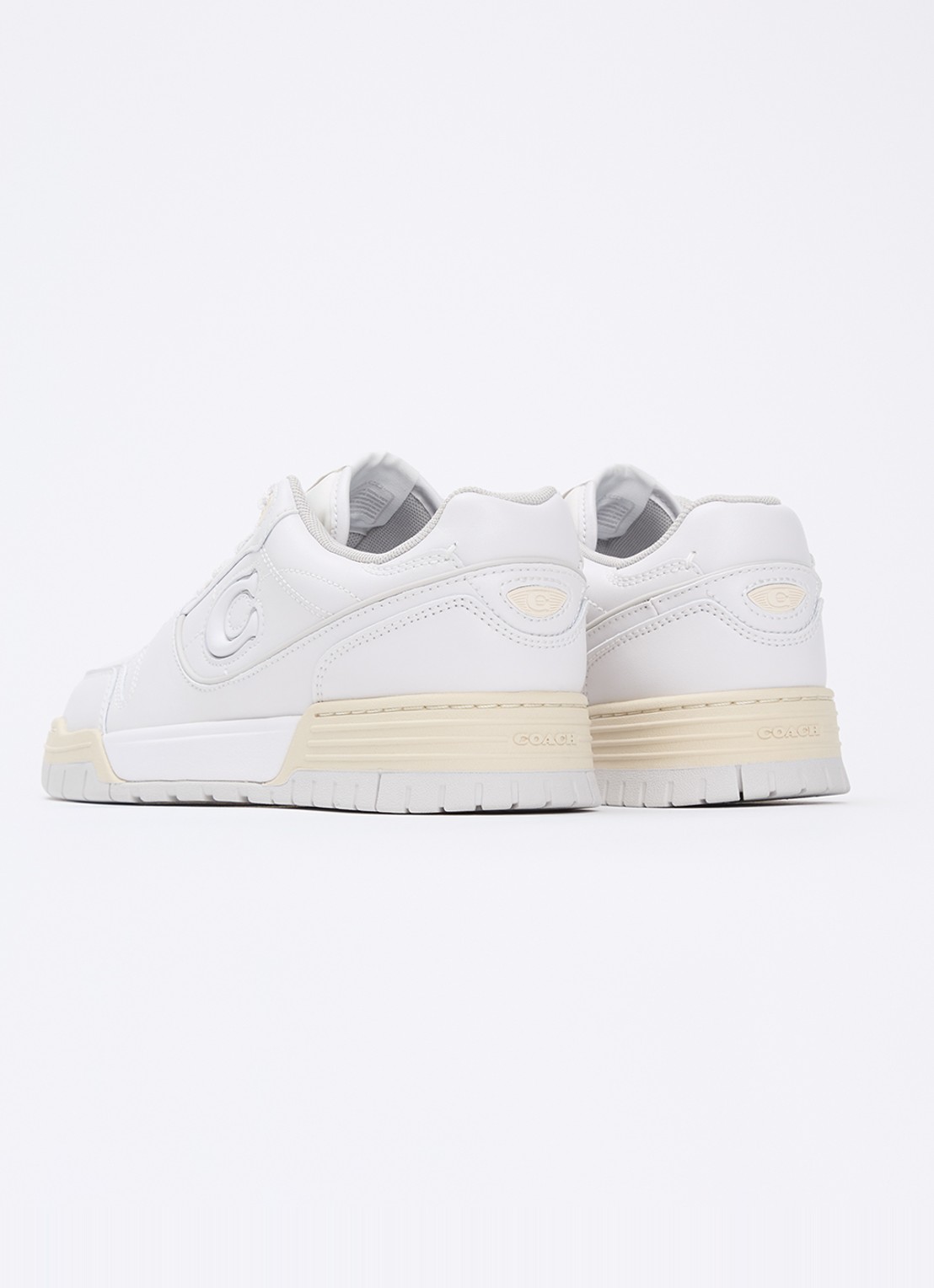 Coach Soho sneaker van leer met logo - achterkant 4 wit