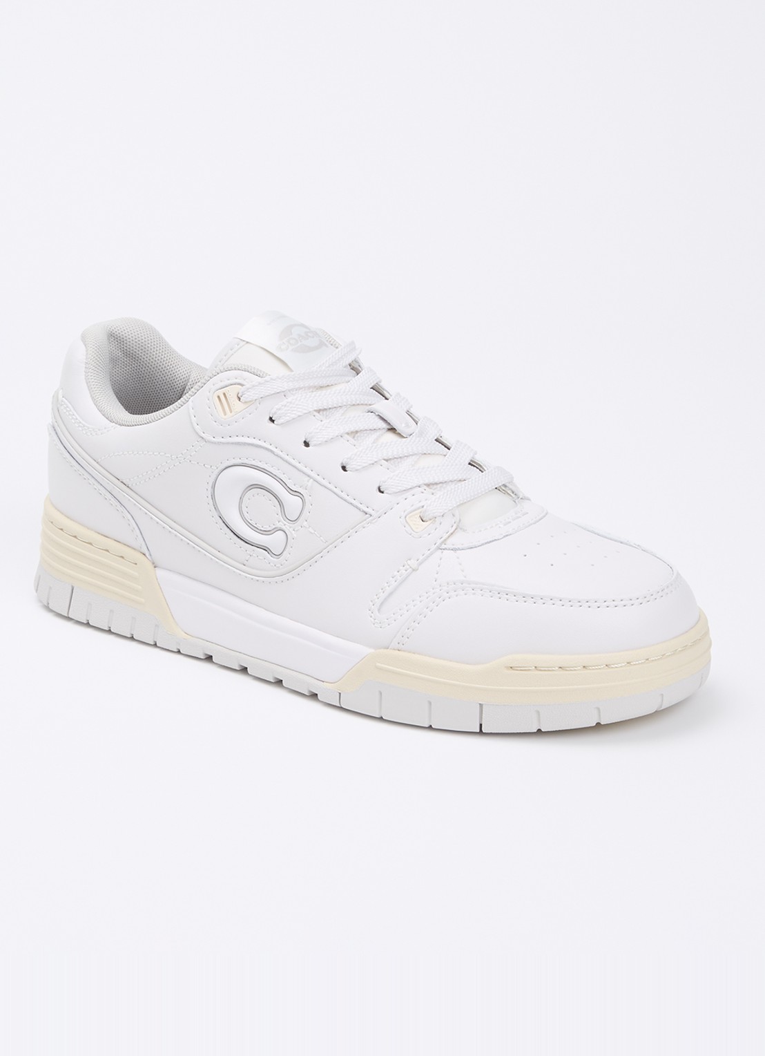 Coach Soho sneaker van leer met logo - voorkant 5 wit