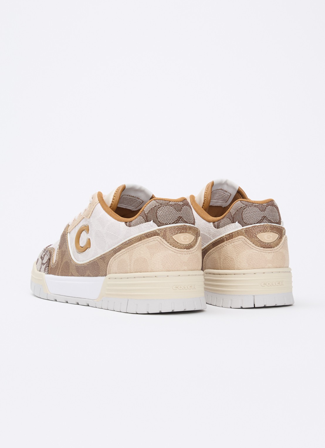 Coach Soho sneaker van leer met logoprint - achterkant 5 beige