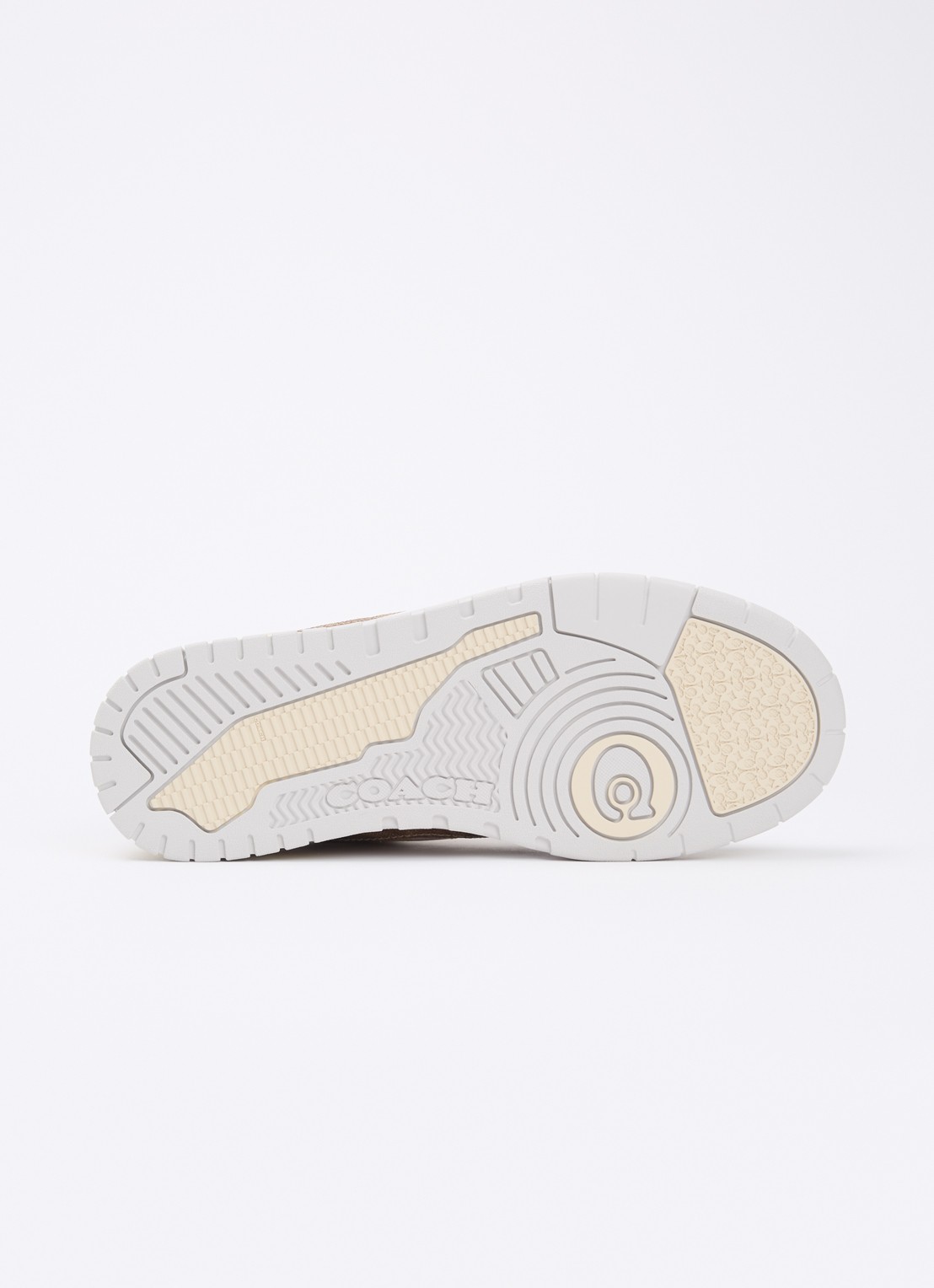 Coach Soho sneaker van leer met logoprint - detail 4 beige