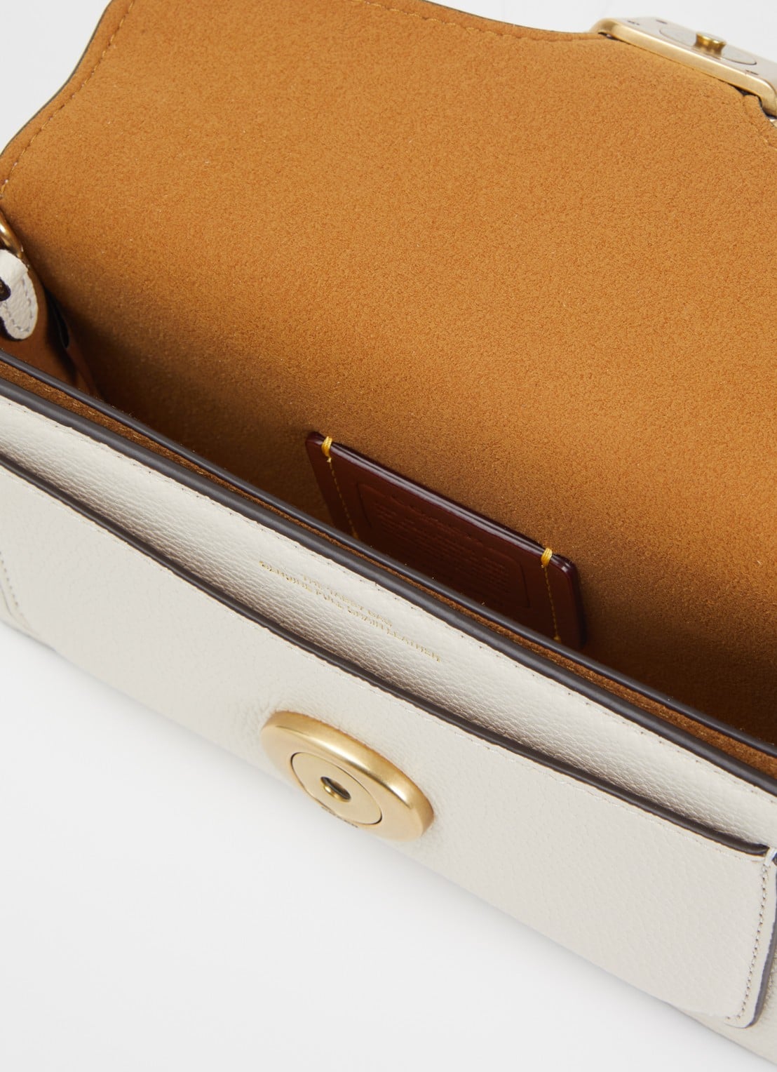 Coach Tabby 19 clutch van leer met afneembare schouderriem - detail 2 gebroken wit