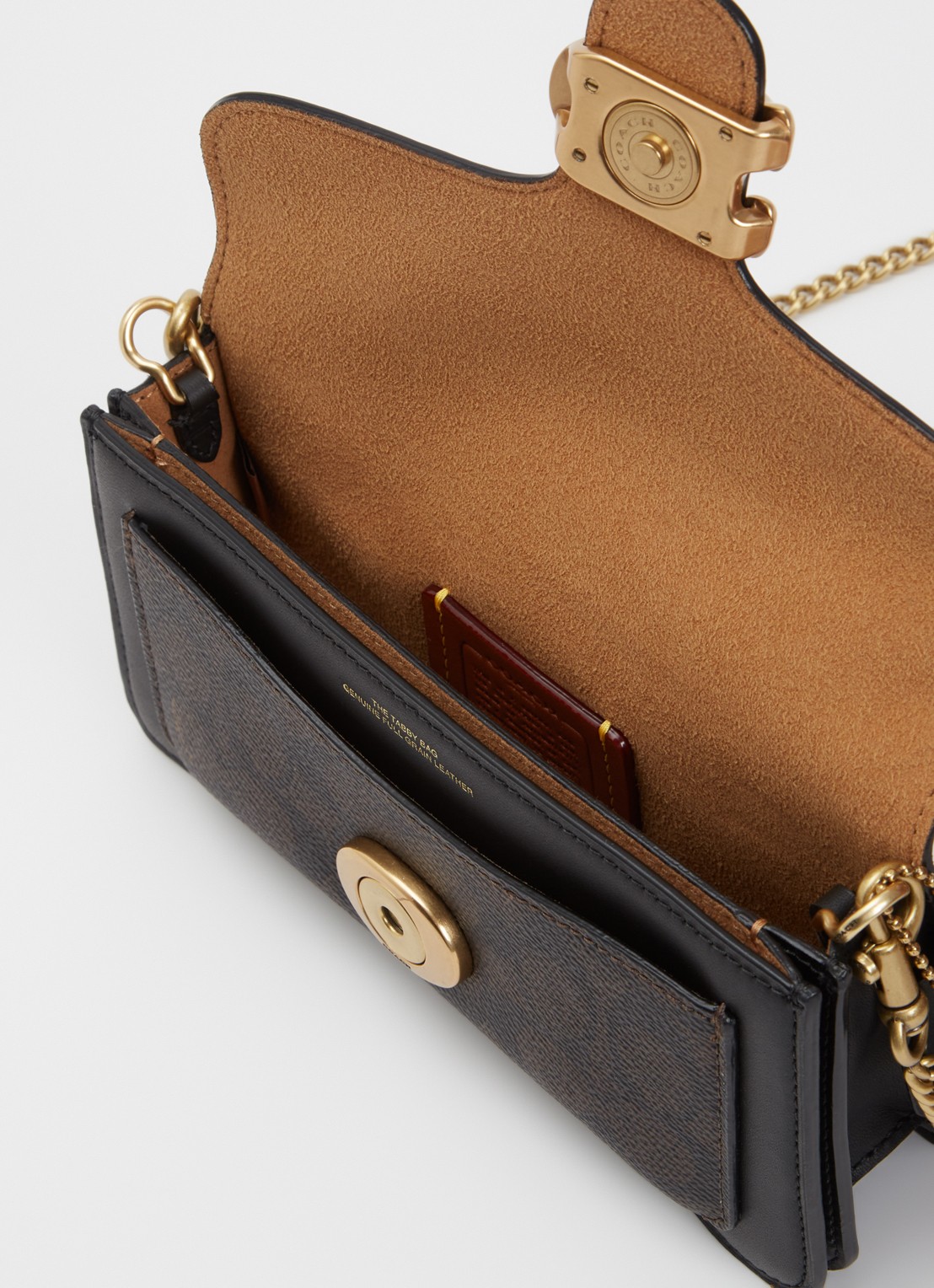 Coach Tabby 19 crossbody tas van leer met afneembare schouderriem - detail 3 zwart