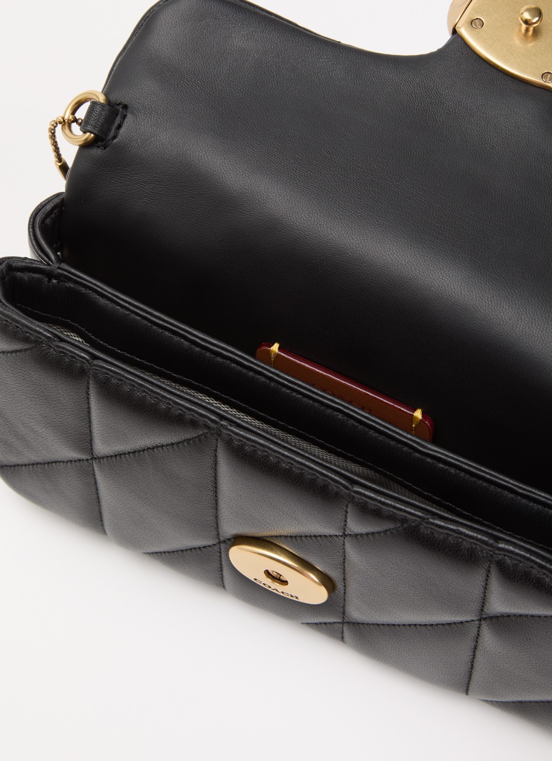 Coach Tabby 19 crossbodytas van leer met afneembare schouderriem - detail zwart