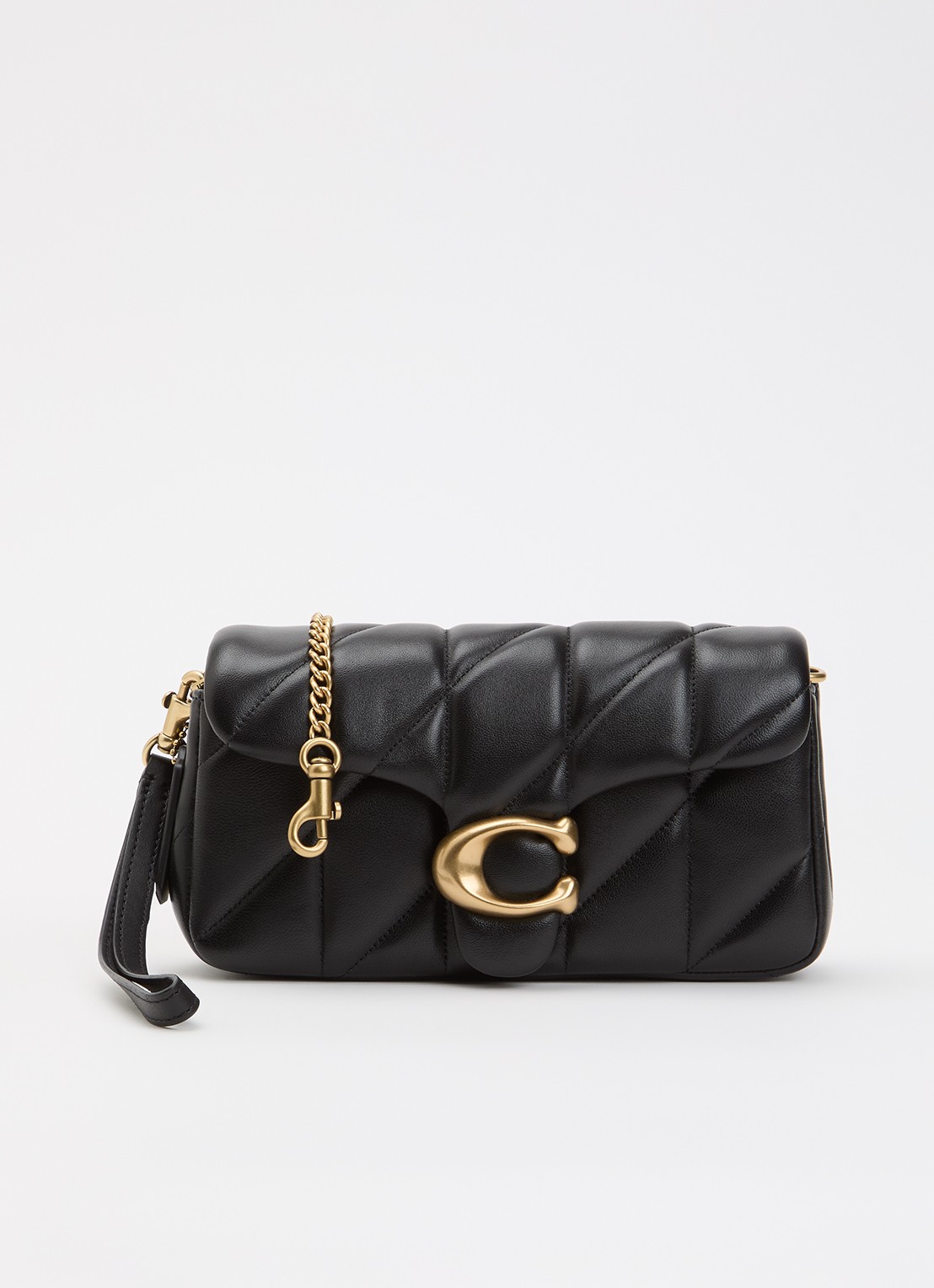Coach Tabby 19 crossbodytas van leer met afneembare schouderriem - voorkant 5 zwart