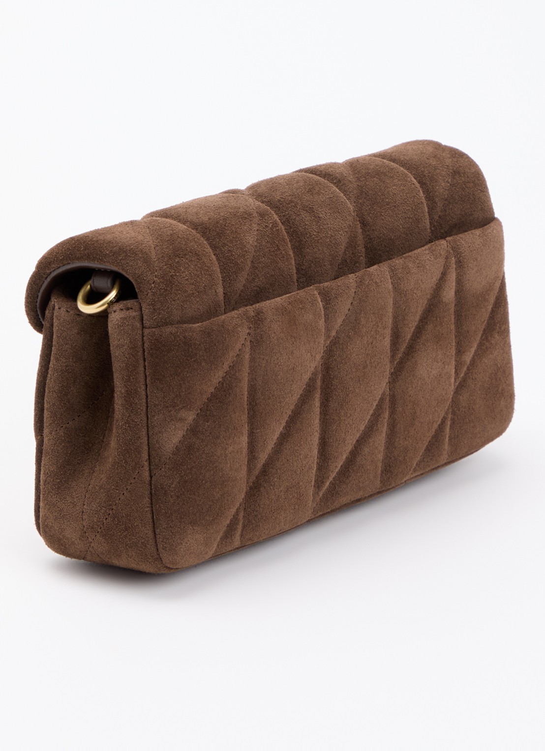 Coach Tabby 19 crossbodytas van quilted suède met afneembare schouderriem - achterkant 5 chocoladebruin