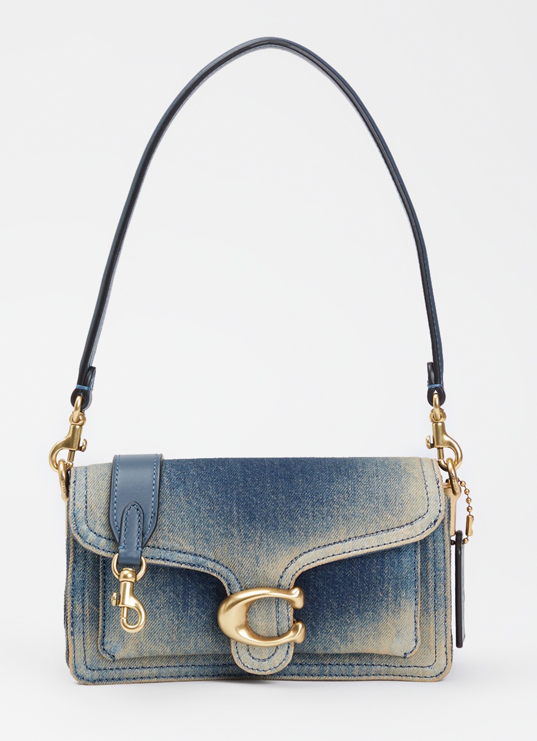 Coach Tabby 20 schoudertas van denim - voorkant 4 indigo