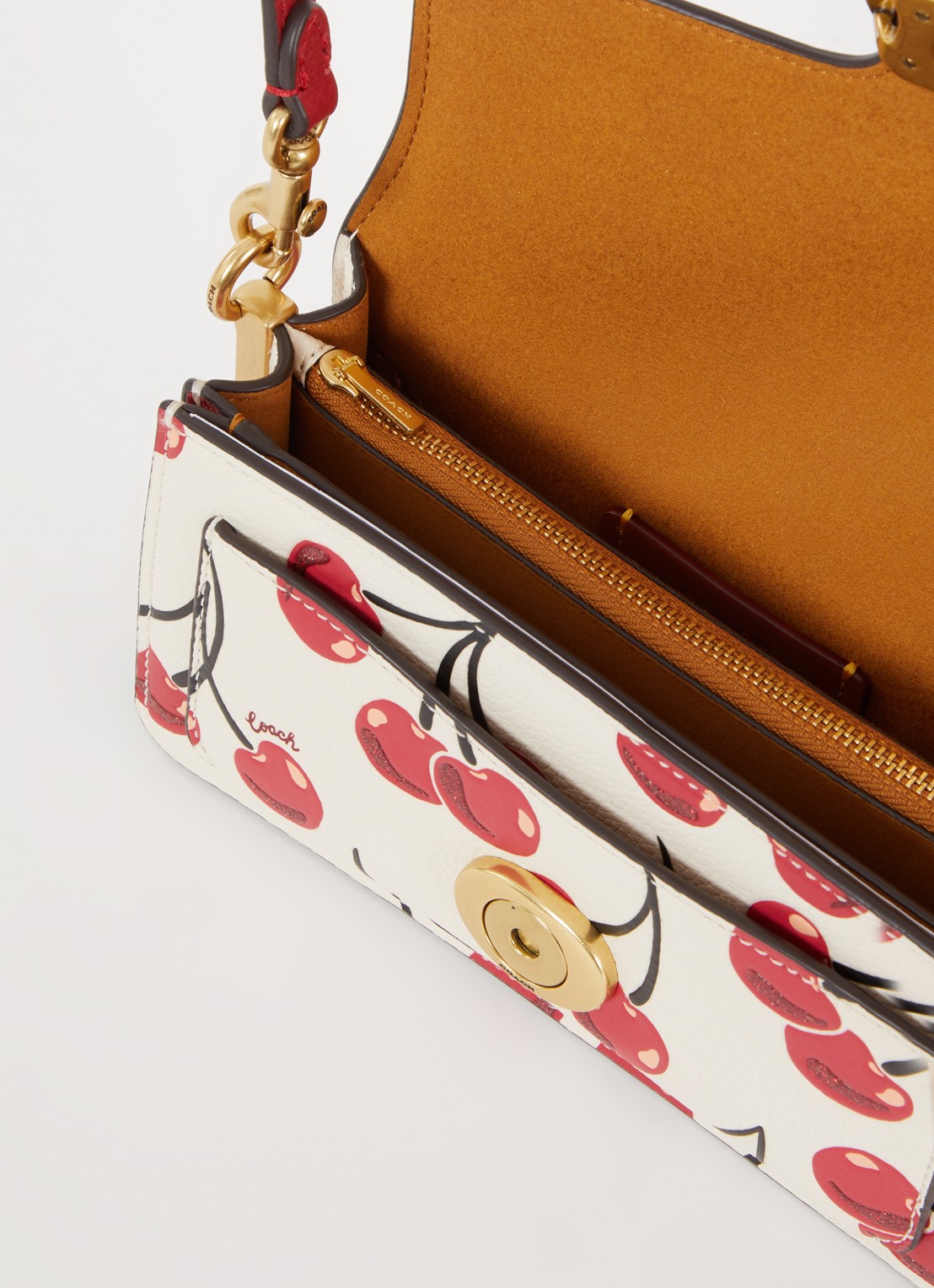 Coach Tabby 20 schoudertas van leer met afneembare schouderriem - detail rood