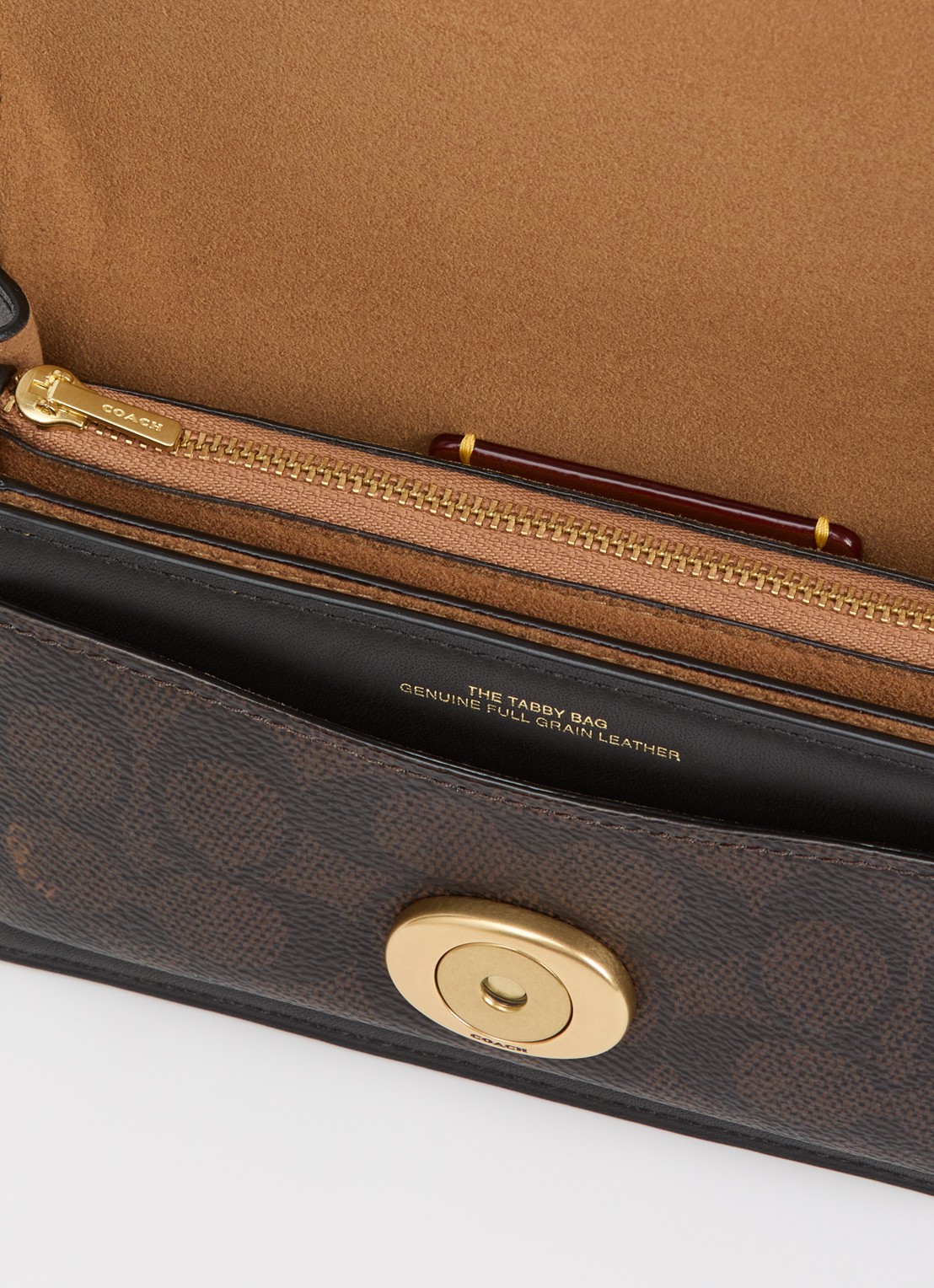 Coach Tabby 20 schoudertas van leer met afneembare schouderriem - detail 2 zwart