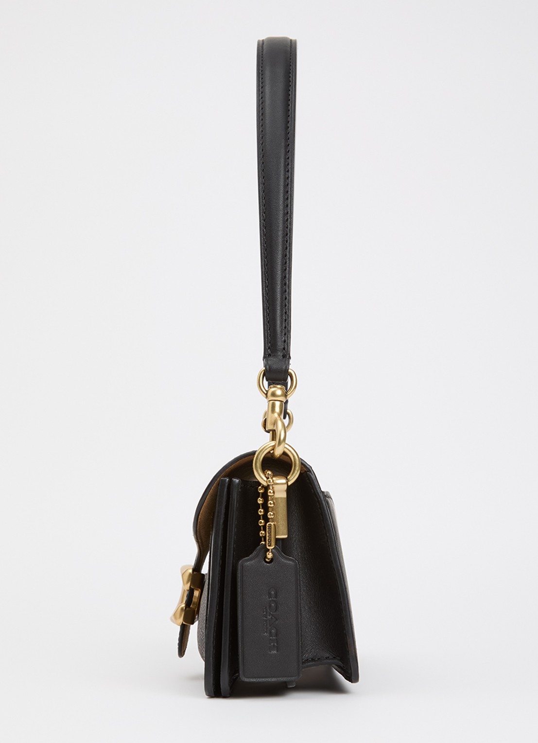 Coach Tabby 20 schoudertas van leer met afneembare schouderriem - detail 3 zwart