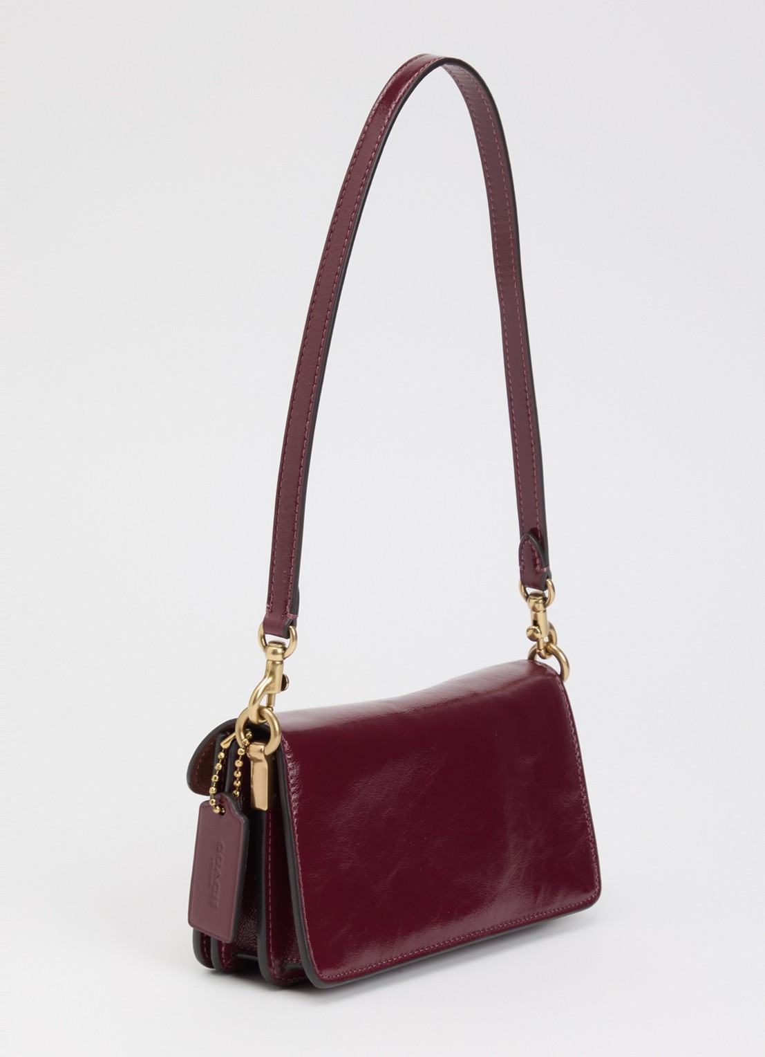 Coach Tabby 20 schoudertas van leer met afneembare schouderriem - achterkant cranberryrood