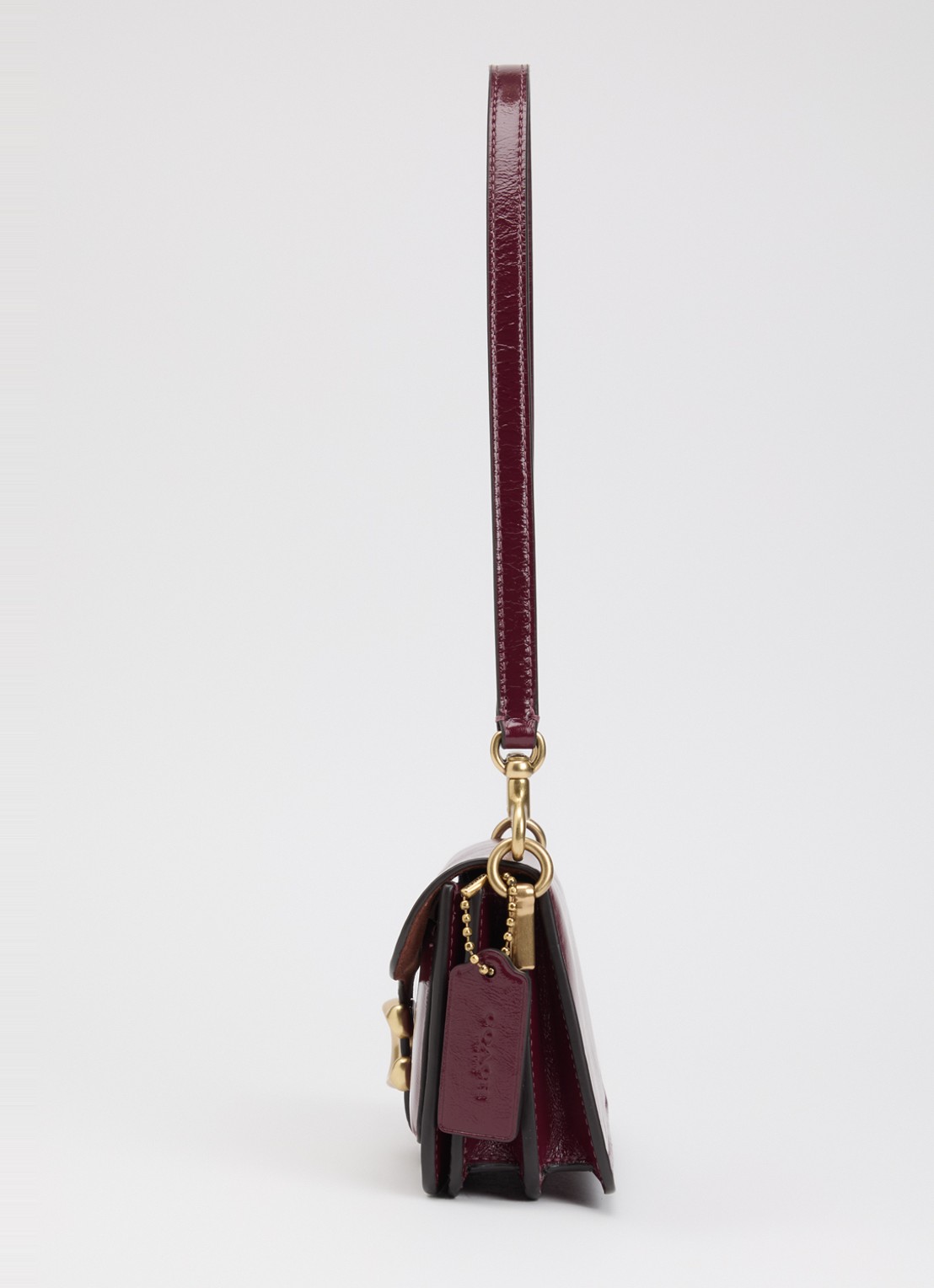 Coach Tabby 20 schoudertas van leer met afneembare schouderriem - detail 3 cranberryrood