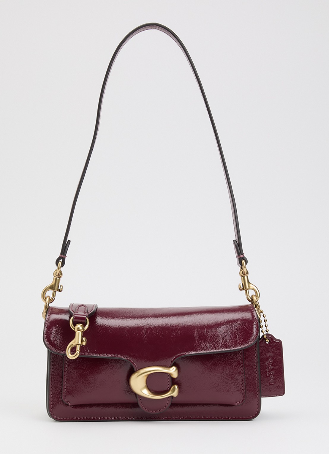 Coach Tabby 20 schoudertas van leer met afneembare schouderriem - voorkant 5 cranberryrood