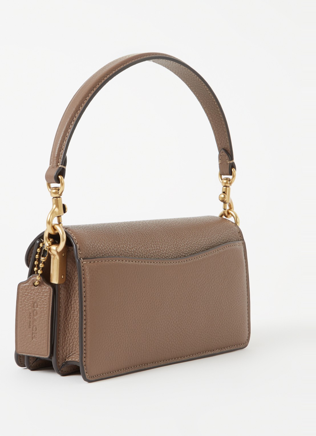 Coach Tabby 20 schoudertas van leer met logo - achterkant 6 lichtbruin
