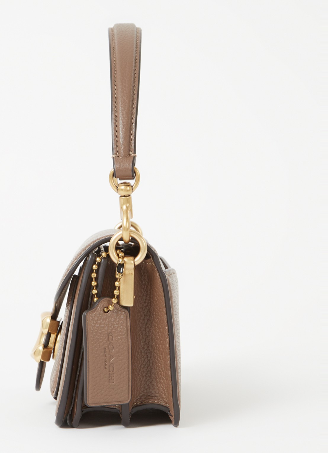 Coach Tabby 20 schoudertas van leer met logo - detail 2 lichtbruin