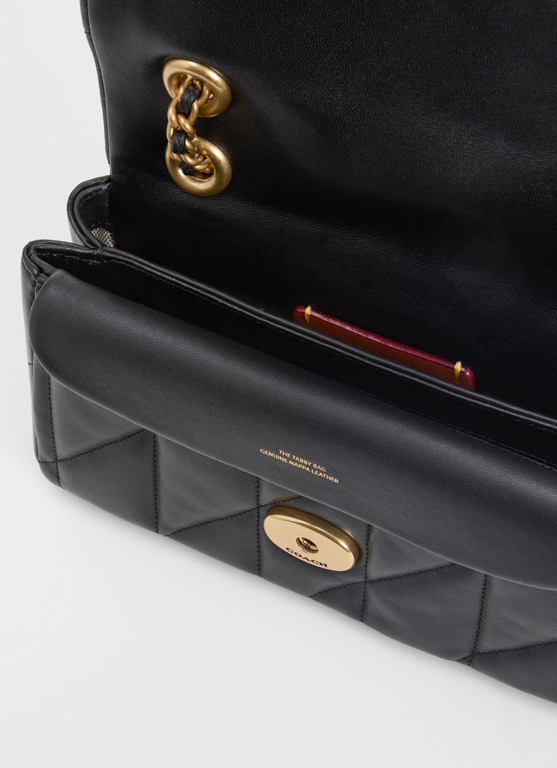 Coach Tabby 20 schoudertas van leer met quiltpatroon - detail 4 zwart