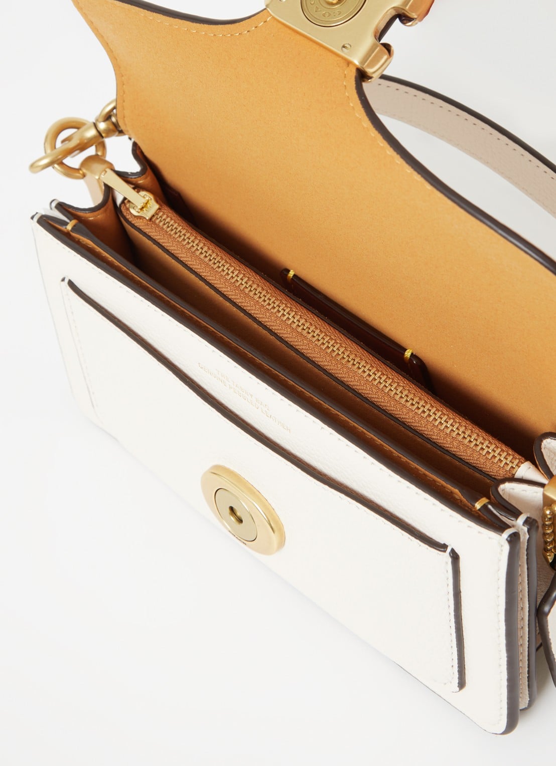 Coach Tabby 20 schoudertas van leer - detail gebroken wit