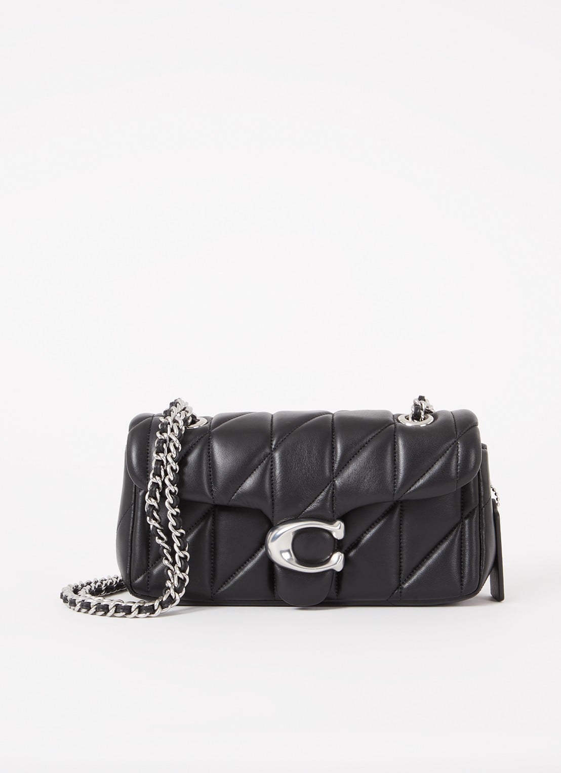Coach Tabby 20 schoudertas van quilted schapenleer - voorkant 2 zwart