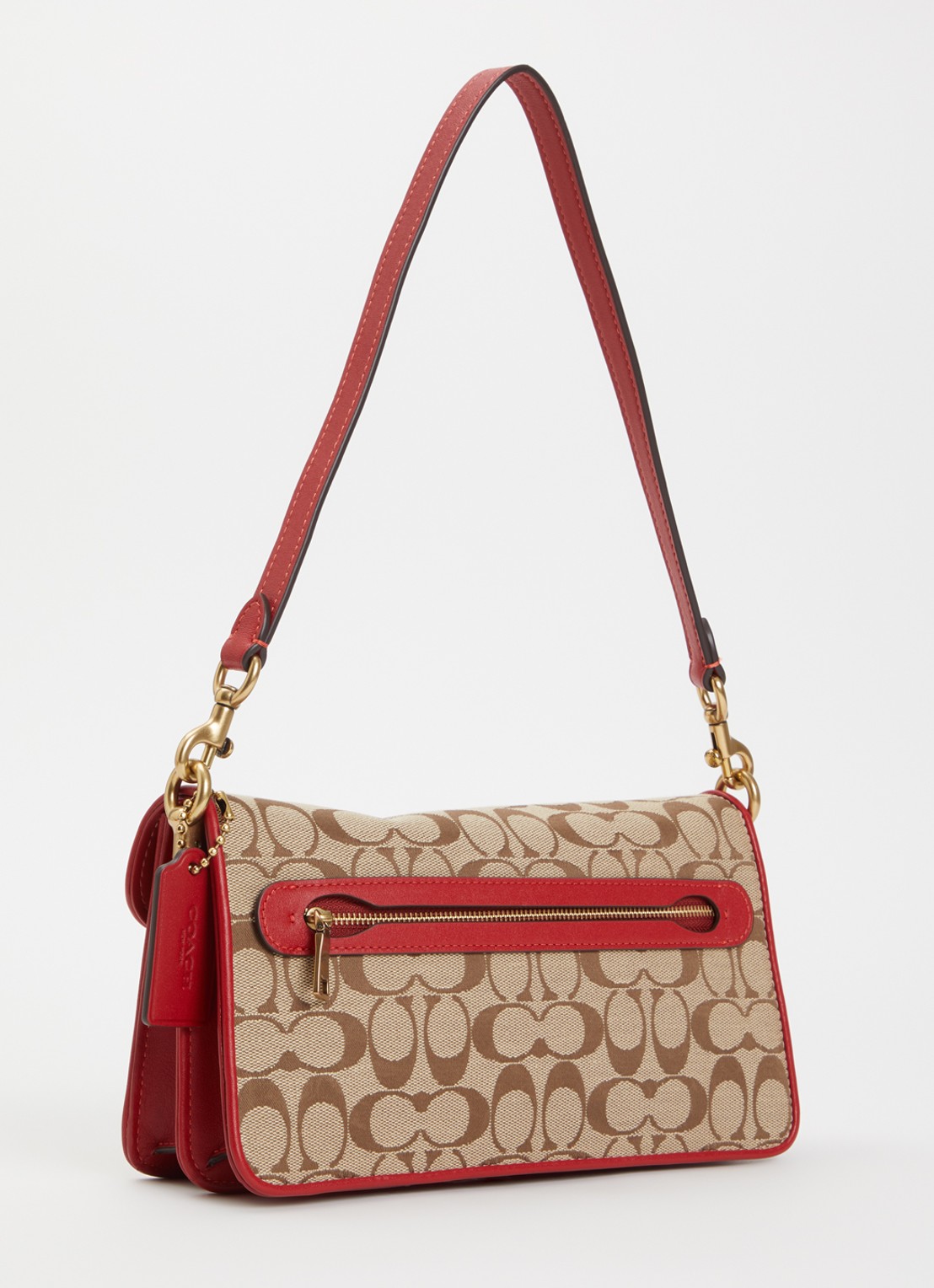 Coach Tabby 26 schoudertas met logoprint - achterkant beige