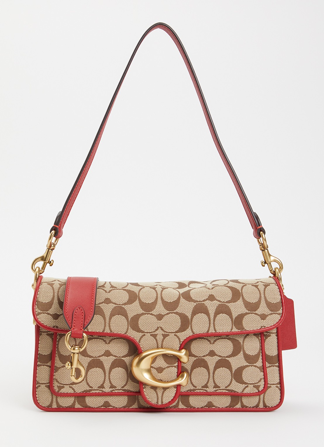 Coach Tabby 26 schoudertas met logoprint - voorkant 2 beige