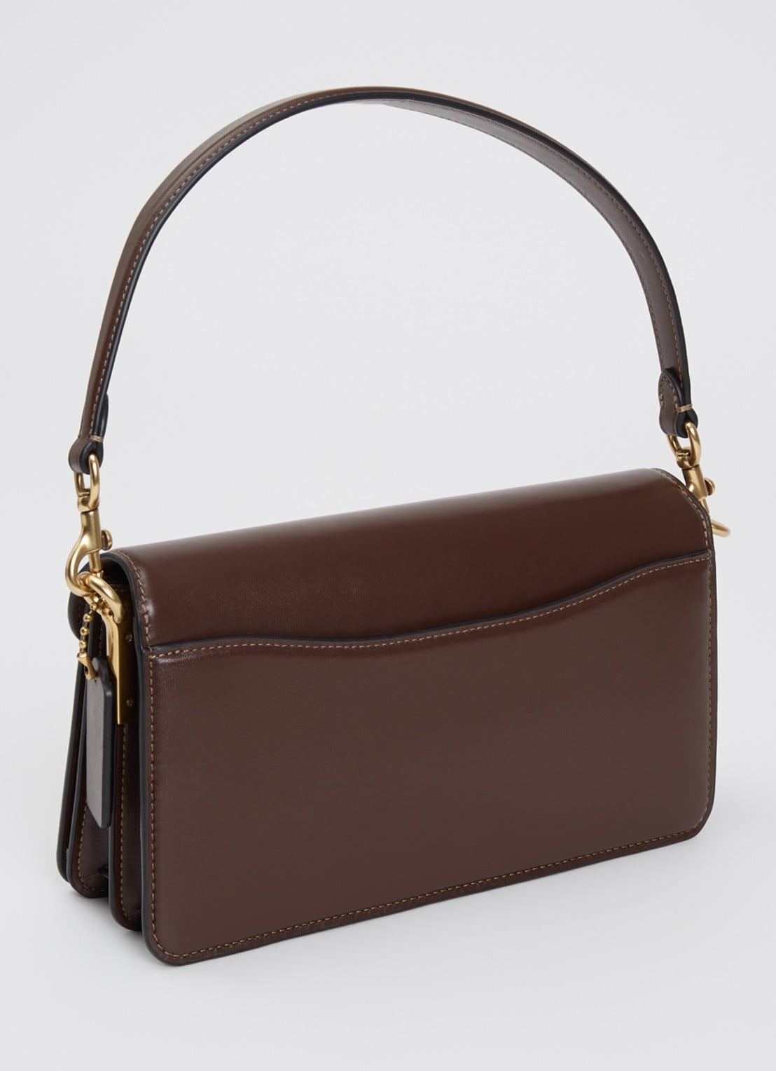 Coach Tabby 26 schoudertas van kalfsleer met logoprint - achterkant 7 donkerbruin