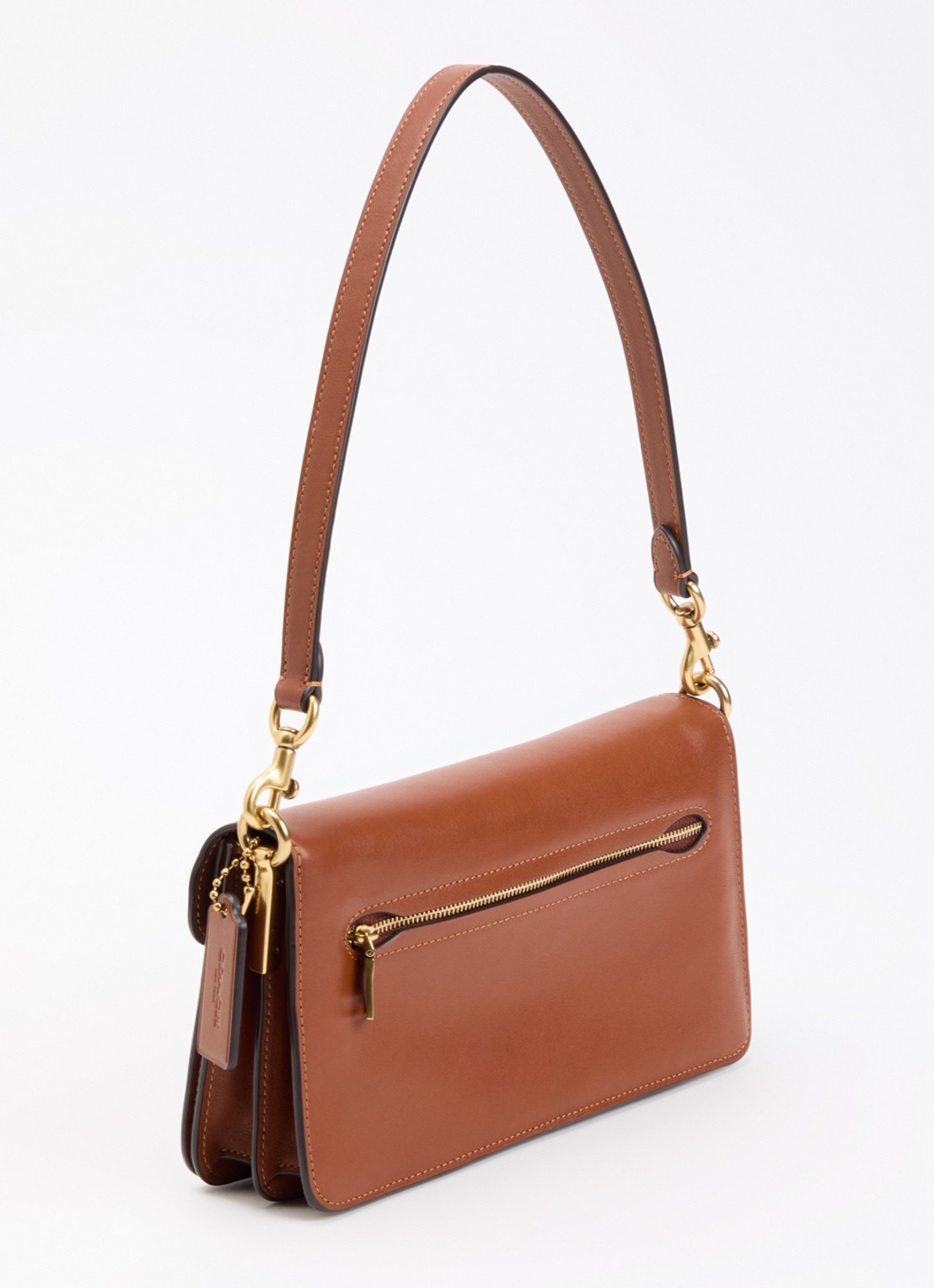 Coach Tabby 26 schoudertas van leer met afneembare schouderriem  - achterkant cognac