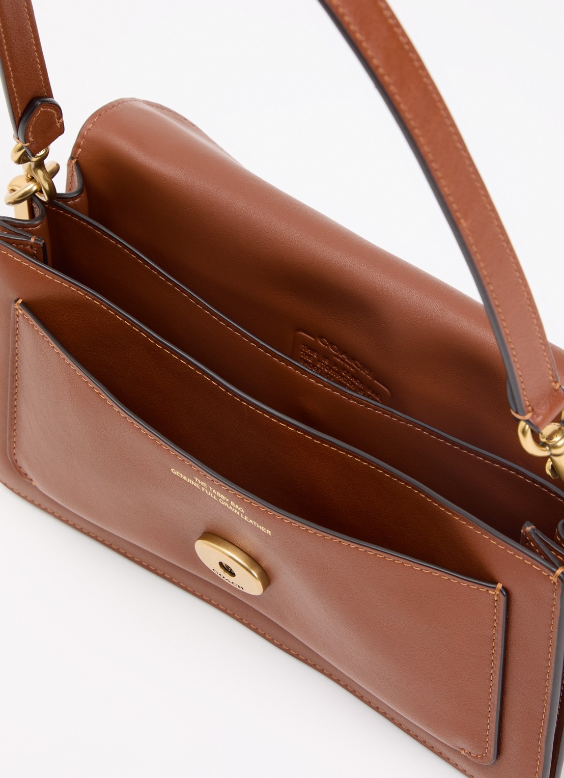 Coach Tabby 26 schoudertas van leer met afneembare schouderriem  - detail 2 cognac