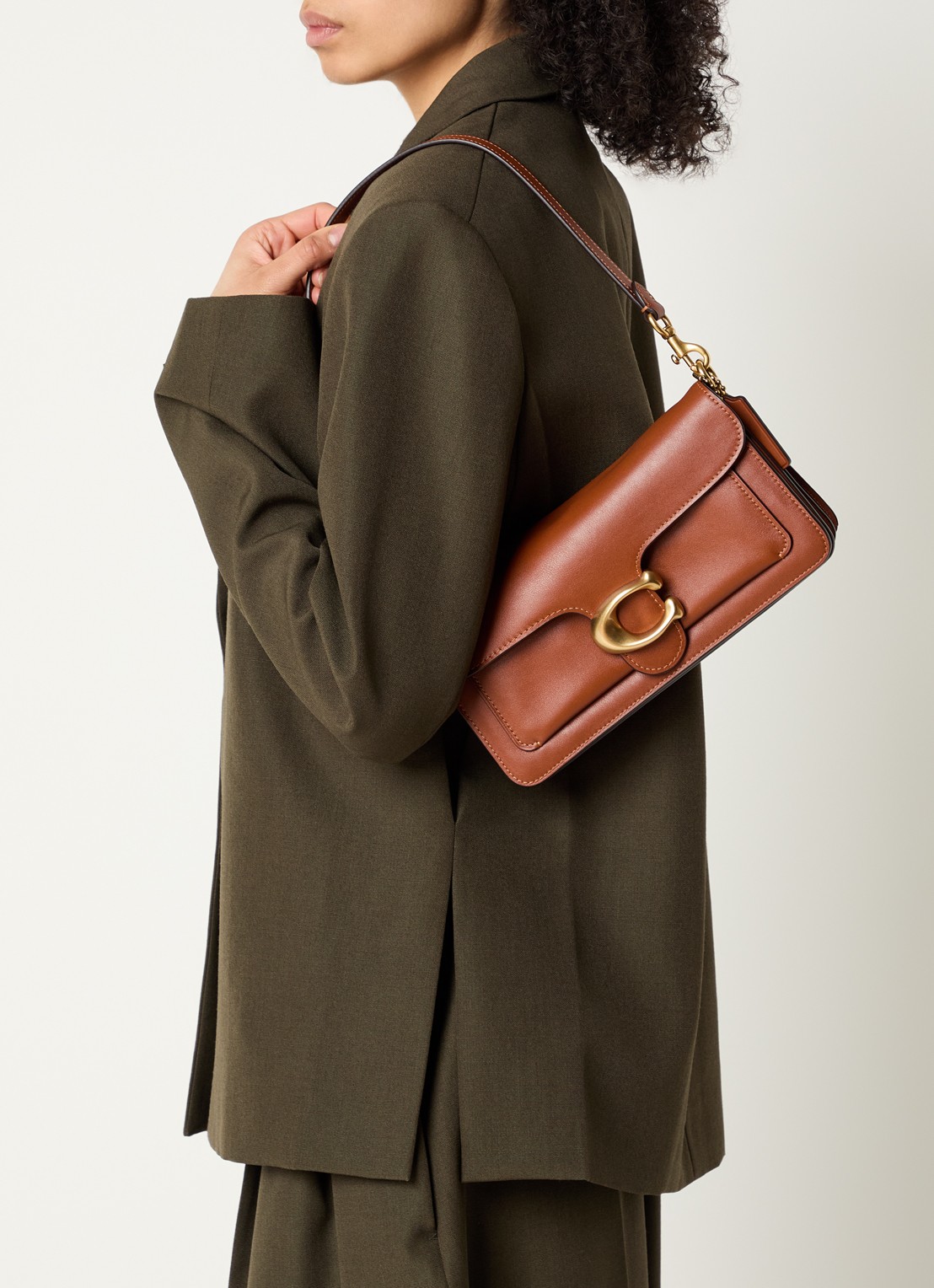 Coach Tabby 26 schoudertas van leer met afneembare schouderriem  - voorkant 6 cognac