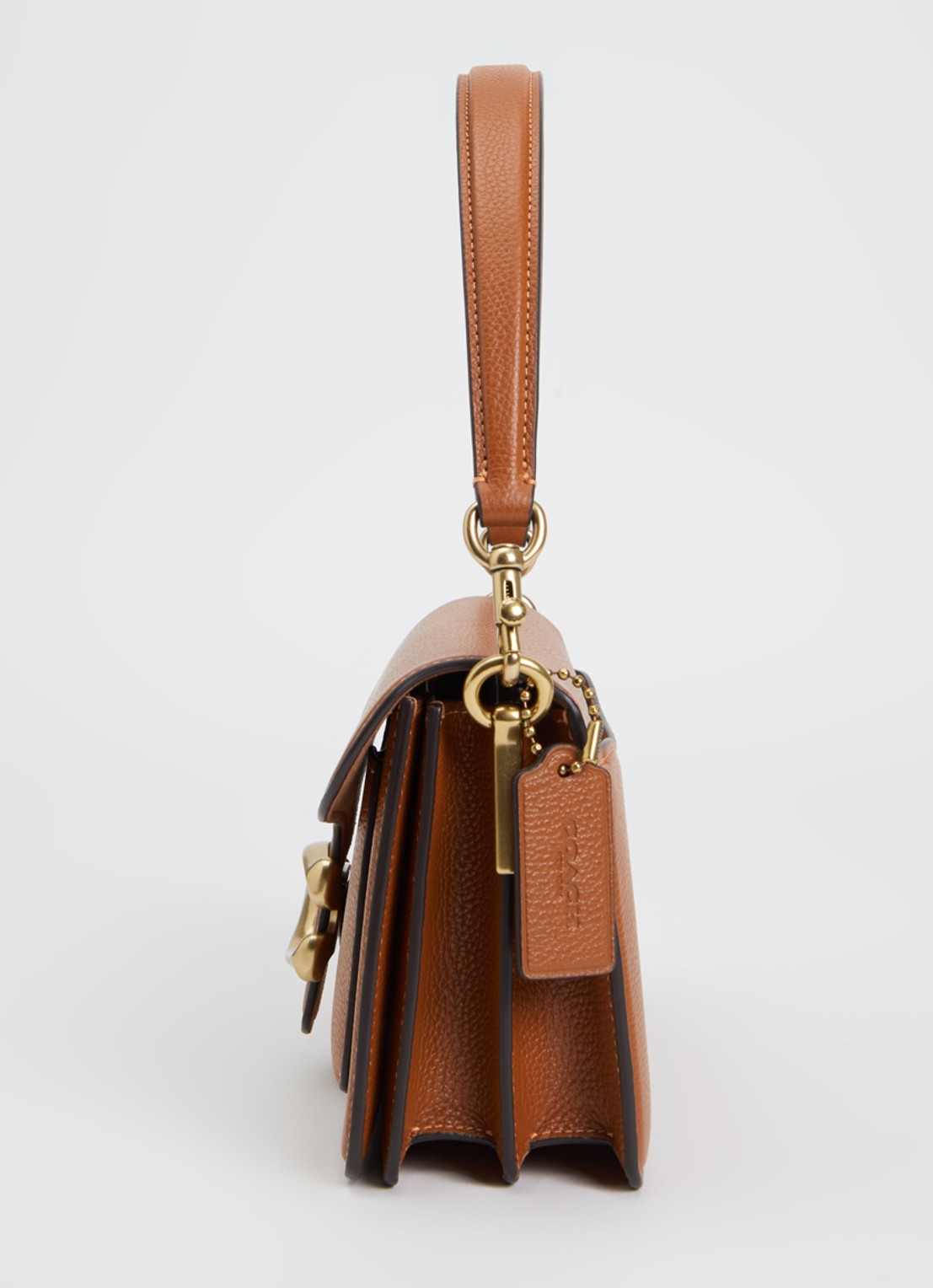 Coach Tabby 26 schoudertas van leer met afneembare schouderriem - detail 2 cognac