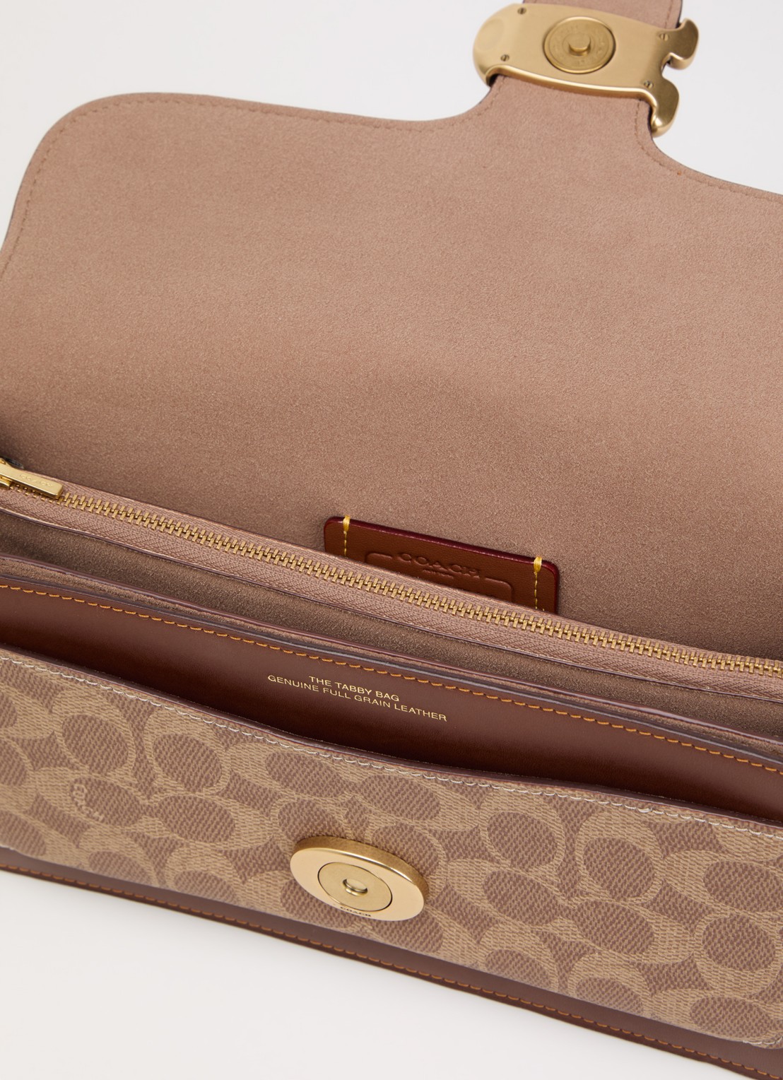 Coach Tabby 26 schoudertas van leer met afneembare schouderriem - detail 3 hazelnootbruin