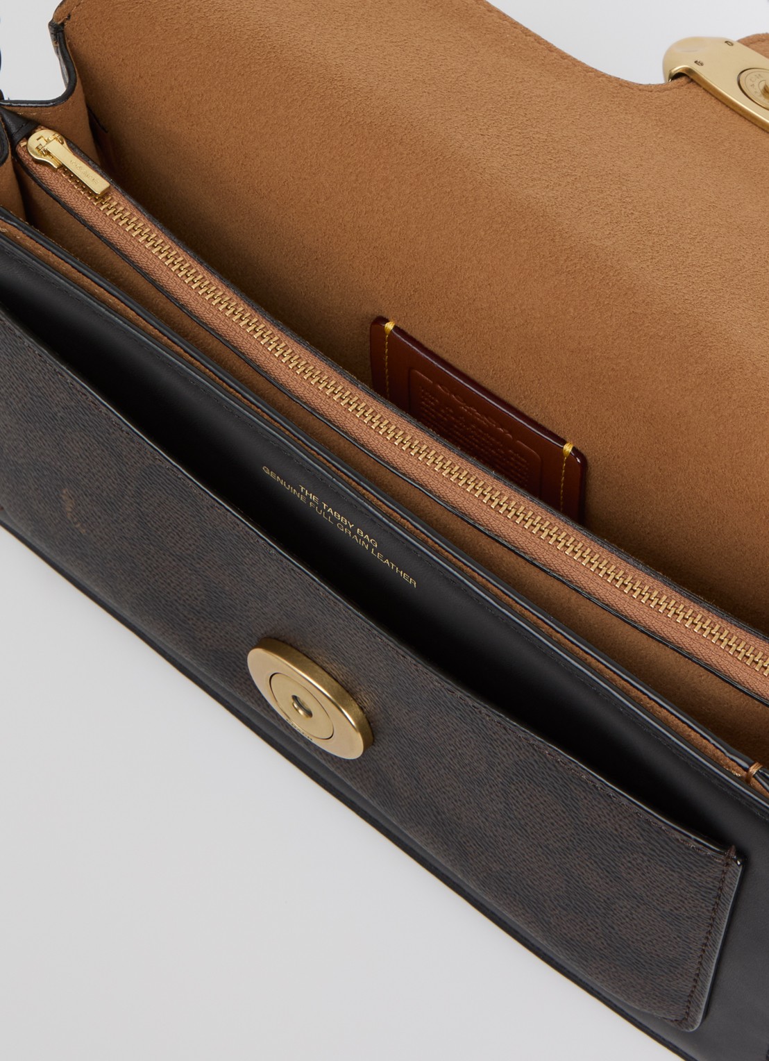 Coach Tabby 26 schoudertas van leer met afneembare schouderriem - detail zwart