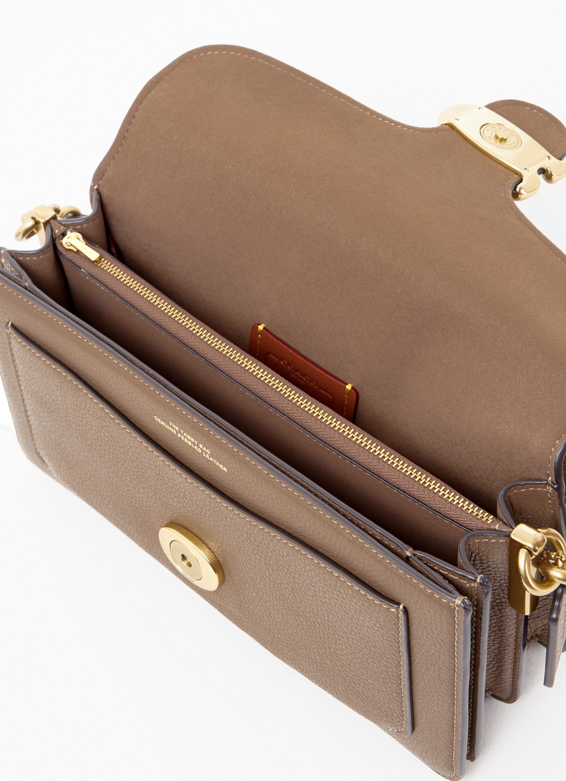 Coach Tabby 26 schoudertas van leer met logo - detail 4 donkerbruin