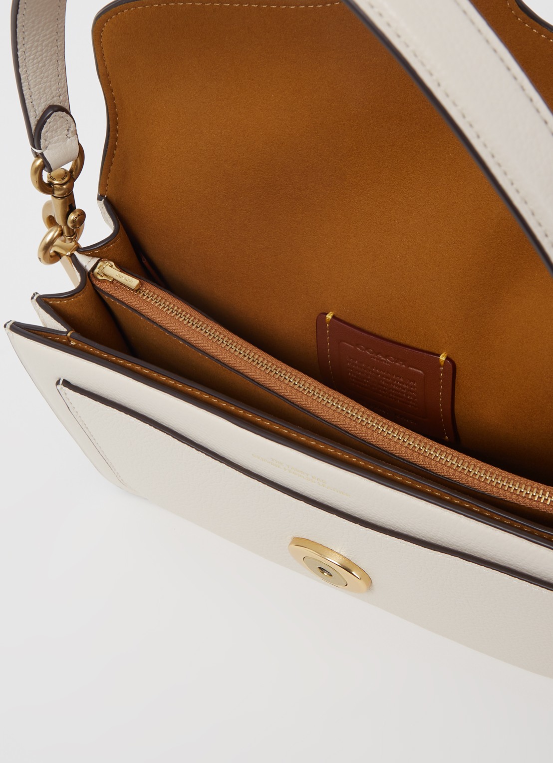 Coach Tabby 26 schoudertas van leer - detail creme