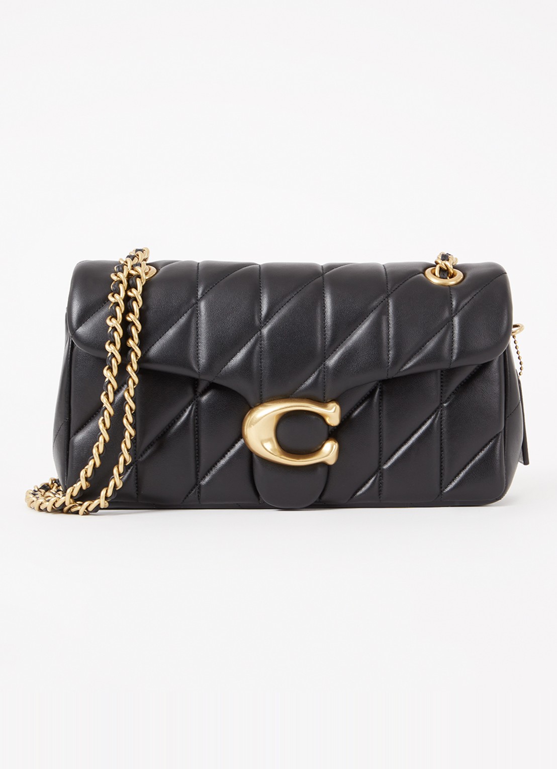 Coach Tabby 26 schoudertas van quilted leer - voorkant zwart