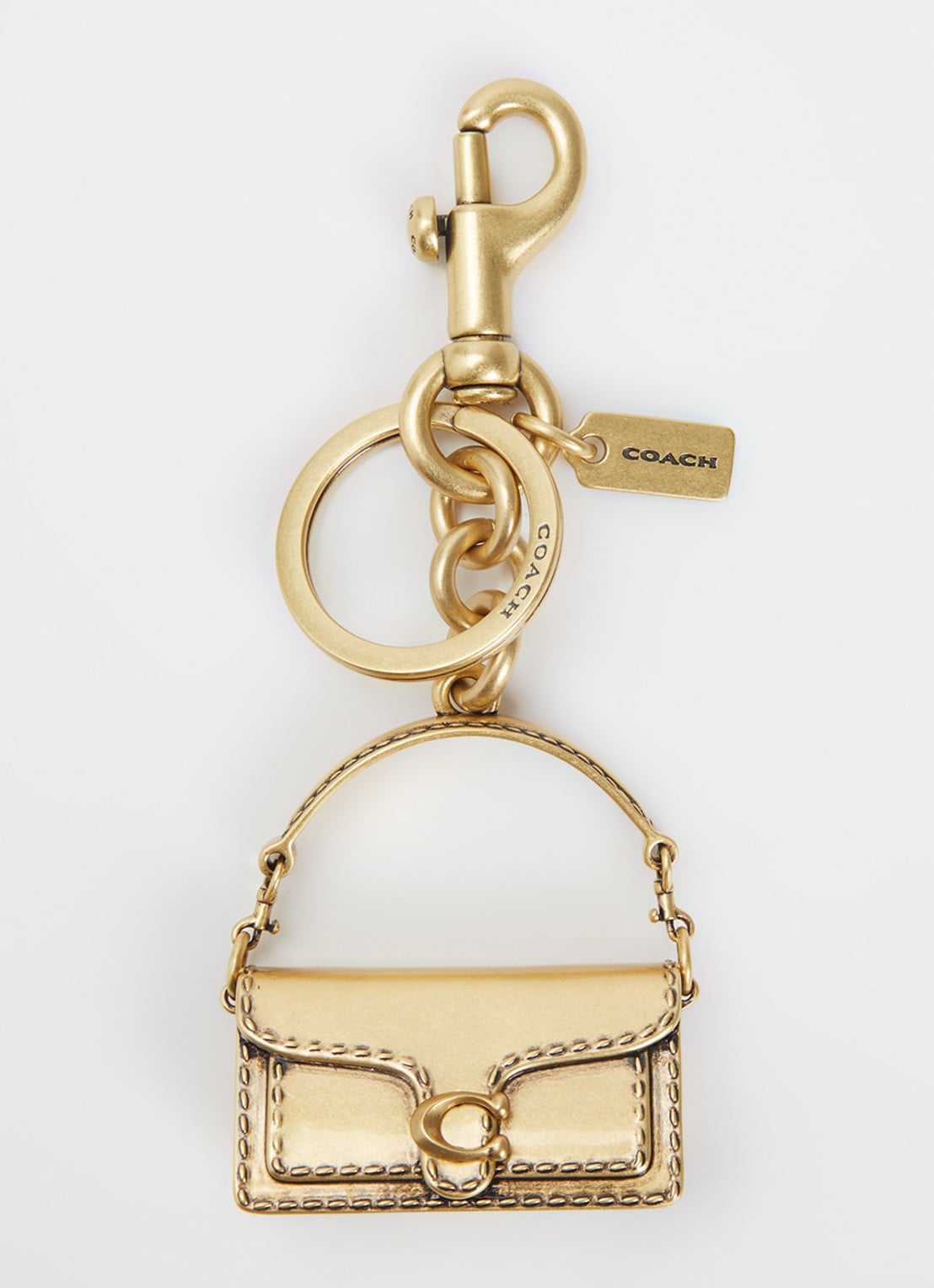 Coach Tabby sleutelhanger met logo  - voorkant goud