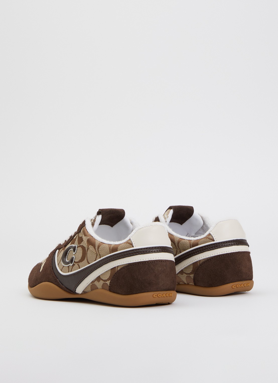 Coach Track sneaker met details van suède - achterkant bruin